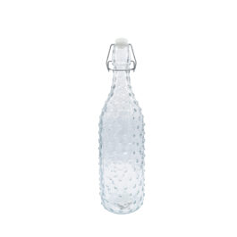 בקבוק זכוכית עם פקק למיץ/מים/חלב 1 ליטר