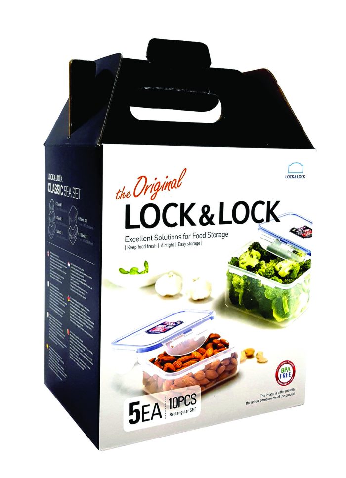 ⁦סט 5 קופסאות אחסון הרמטית Lock&Lock ארוז באריזת מתנה דגם HPL815SG5⁩ – תמונה ⁦1⁩