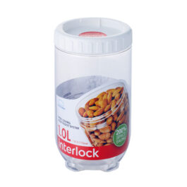 צנצנת פלסטיק מתחברת “אינטרלוק” 1 ל’ Lock&Lock INL302 קוטר: 9.5 ס”מ גובה: 17.5 ס”מ דגם