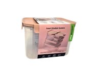 קופסת אחסון 2 ליטר מכסה בצבע ורוד פסטל מסדרת קלאסיק פלוס של Lock&Lock