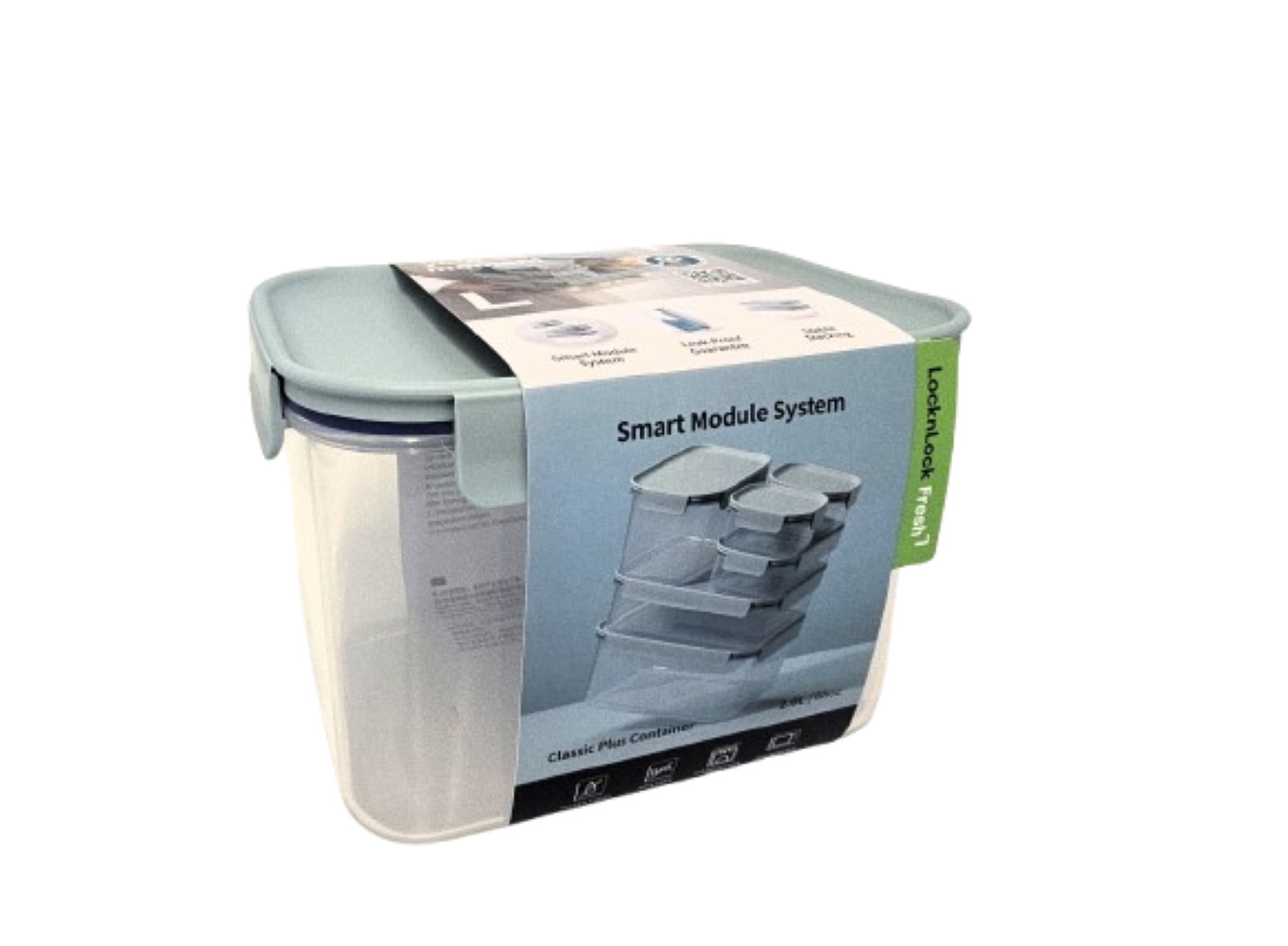 703-405 קופסת אחסון 2 ליטר מכסה בצבע מנטה מסדרת קלאסיק פלוס של Lock&Lock – תמונה 1