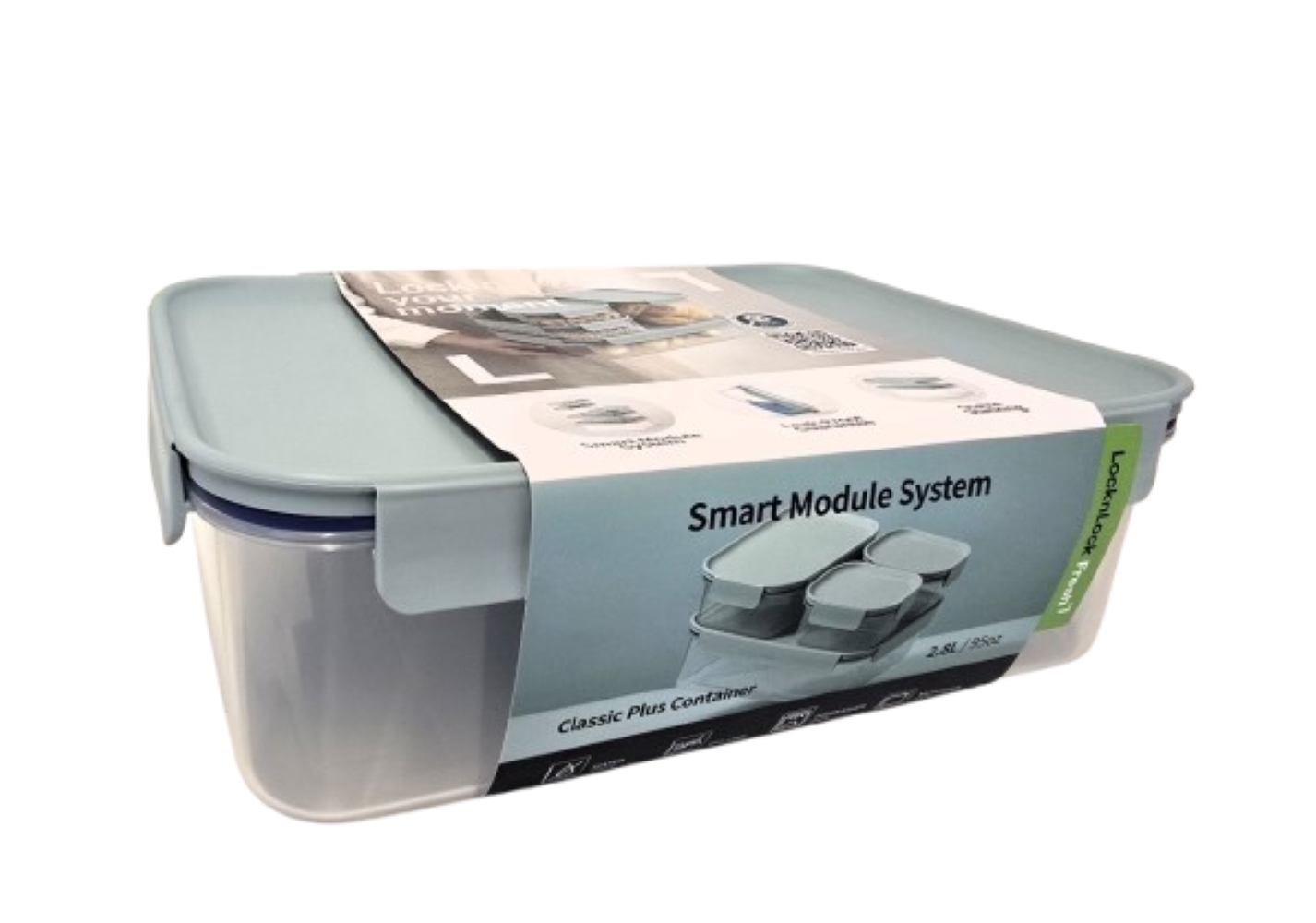703-406 קופסת אחסון 2.8 ליטר מכסה בצבע מנטה מסדרת קלאסיק פלוס של Lock&Lock – תמונה 1