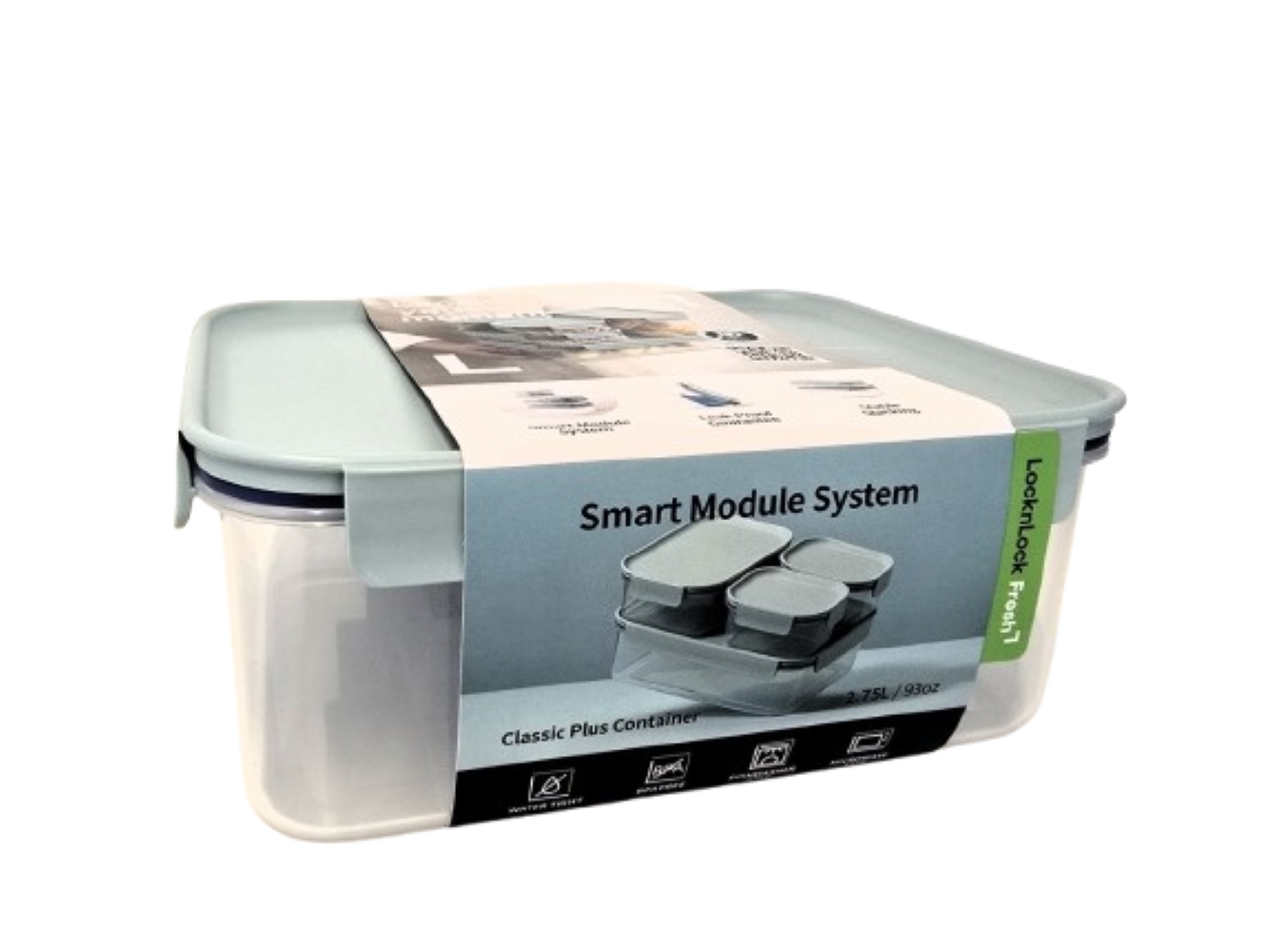 703-416 קופסת אחסון מרובעת 2.75 ליטר מכסה בצבע מנטה מסדרת קלאסיק פלוס של Lock&Lock – תמונה 1