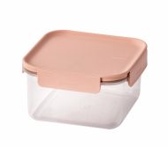 ⁦קופסת אחסון מרובעת 1.25 ליטר מכסה בצבע ורוד פסטל מסדרת קלאסיק פלוס של Lock&Lock⁩ – תמונה ⁦6⁩