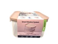 קופסת אחסון מרובעת 1.25 ליטר מכסה בצבע ורוד פסטל מסדרת קלאסיק פלוס של Lock&Lock