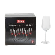 סט 6 גביעי יין פסים יוקרתי 400 מ"ל באריזת מתנה דגם: 30